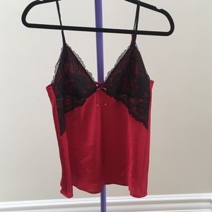 Red Luxury Lace Lingerie Sleep Top NWT